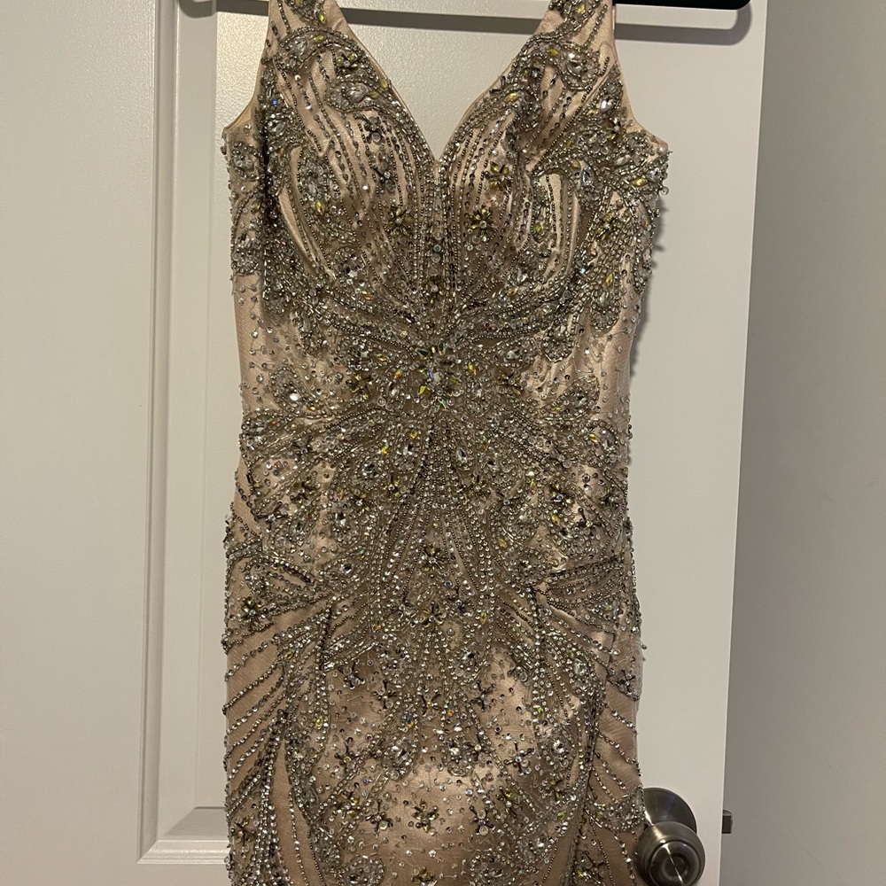 Terani Couture Beaded Gold Dress